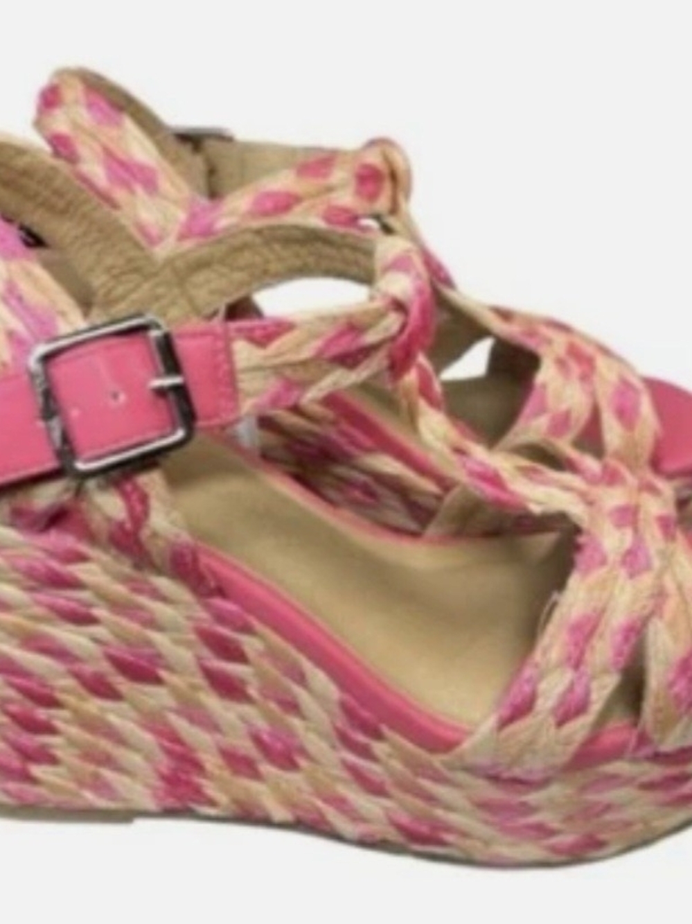 Torrid Pink Braided Espadrille Wedge Sandals
